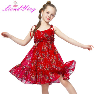 vestido Red Floral de 1 a 12 anos